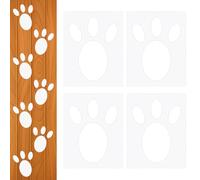 FOBSME 6 Pcs Easter Bunny Footprints Stencils Reusable Bunny Paw Print Yard Stencils Egg Hunt Bunny Tracks Template for Painting Lawn Garden Wood Wall DIY Spring Holiday Crafts,5.51x4.33 Inch