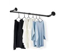 Fobule 48'' Clothes Rack Wall Mounted Drying Rack Iron Industrial Pipe Clothes Rod 2 Base (48'' Set of 1)
