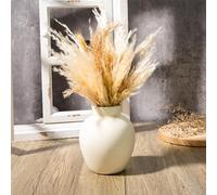 Fobule Rustic Ceramic Farmhouse Vase, Small Decorative Terracotta Flower Vase for Living Room, Table Centerpiece, Shelf Decor, Farmhouse, Entryway - 15.3cm Tall, Vintage White