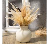 Fobule Rustic Ceramic Farmhouse Vase, Small Decorative Terracotta Flower Vase for Living Room, Table Centerpiece, Shelf Decor, Farmhouse, Entryway - 14.5cm Tall, Vintage White