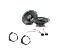 Focal 165mm 6.5" Coaxial Speakers + 6.5" Grills For Fiat Punto Evo 2009-2011