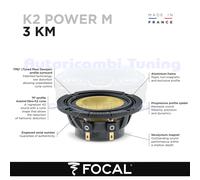 Focal 3" 8mm K2 Power M 3KM Mid Range Car Door Single Speaker Driver 60w RMS