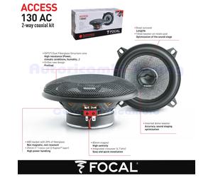 Focal Access 130 AC 2-Way Coaxial Speakers Qty 1 130mm 100W/50W RMS 4Ω Black