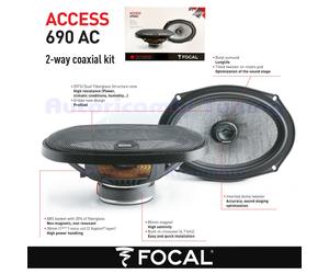 FOCAL Access 690 AC 2-Way Coaxial Car Speakers 6x9" 150W 75W RMS 4Ω Oval