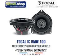 Focal ICBMW-100 2 Way 4" Coaxial Speakers + 4" Grills For BMW X1 E84 2009-2015