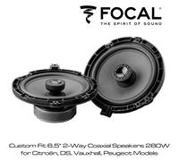 Focal Coaxial Speakers ICPSA165 - 6.5" 2-Way Custom Fit 280W for Peugeot, Vauxhall