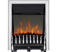 Focal Point Blenheim 2Kw Chrome Effect Inset Electric Fire With Reflective Glass Flame (H)555mm (W)390mm (D)114mm