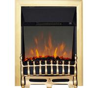 Focal Point Blenheim 2Kw Gloss Brass Effect Inset Electric Fire With Reflective Glass Flame (H)593mm (W)483mm (D)154mm