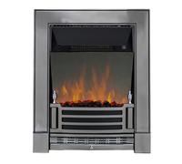 Focal Point Finsbury 2Kw Chrome Effect Inset Electric Fire With Reflective Glass Flame (H)596mm (W)485mm (D)154mm