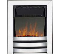 Focal Point Langham 2Kw Chrome Effect Inset Electric Fire With Reflective Glass Flame (H)605mm (W)510mm (D)154mm