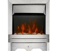 Focal Point Lulworth 2Kw Brushed Metal Effect Inset Electric Fire (H)555mm (W)390mm (D)114mm