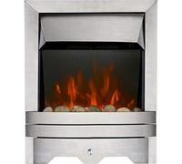 Focal Point Lulworth Brushed Stainless Steel LED Remote Control Electric Fire