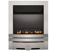 Focal Point Lulworth Flue Less Brushed Stainless Steel Effect Manual Control Gas Fire