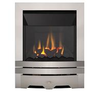 Focal Point Lulworth High Efficiency Brushed Stainless Steel Effect Manual Control Gas Fire