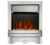 Focal Point Lulworth Chrome Electric Fire 2kW - Size: 59.3 x 48.3 x 11.4cm - Silver - Wilko