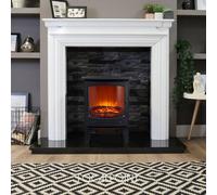 Focal Point Malmo 1.8Kw Matt Black Cast Iron Effect Electric Stove (H)548mm (W)390mm
