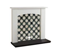 Focal Point Nebraska White & Black Mdf Timeless Fireplace Surround Set