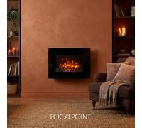 Focal Point Rivington 1.8Kw Matt Black Wall-Mounted Fire (H)52Cm (W)65Cm (D)11.4Cm