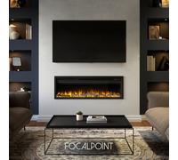 Focal Point Sasanoa 50" 1.5Kw Matt Black Inset Electric Fire (H)41.9Cm (W)126.2Cm (D)16.1Cm