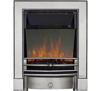 Focal Point Soho 2Kw Chrome Effect Inset Electric Fire With Reflective Glass Flame (H)555mm (W)390mm (D)114mm