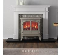 Focal Point Weybourne 1850W Matt Sage Grey Electric Stove (H)670mm (W)635mm