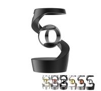 Focal Stress Relief, Precision Machined Desk Toy Metal Sculpture, CNC Machined Kinetic Desk Toy for Office, Aerospace Aluminum Spinning Desks Sculpture for Focus and Relaxation