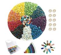 Focal20 1.5lb Mosaic Tiles Set Square Iridescent Crystal Glass Tiles for Crafts, DIY Picture Frames, Handmade Jewelry, Art Decoration, Gifts (Multi Colors Set)