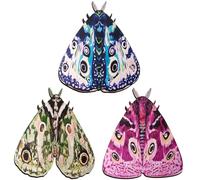 Focal20 Wooden Luna Moth Decor Witchy Wooden Moth Wall Hanging Decor Gothic Wood Moth Wall Art Decoration Vintage Insects Moth Wall Pediments Ornaments for Living Room Bedroom Office (Emperor Moth)