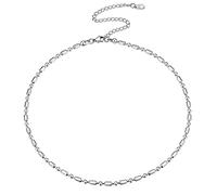 FOCALOOK Beaded Necklace Choker Chain Stainless Steel Metal Boho Necklaces for Women