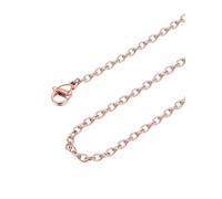 FOCALOOK Rose Gold Chain Necklace 24inch 2mm Thin Stainless Steel Round Cable Rolo Necklace Chain for Women