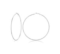 FOCALOOK Silver Hoop Earrings for Women Stainless Steel 100mm Thin Earring Hypoallergenic Huge Hoops Womens Ear Jewellery Gift for Wife Girlfriend Mother