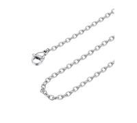 FOCALOOK Silver Thin Necklace Womens 2mm 18inch Stainless Steel Cable Rolo Necklace Chain