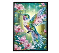Focart DIY Diamond Painting Notebook Kit, Theme of Birds, Special Shaped Diamond Art Notebook Journal Sketchbook for Writing & Drawing
