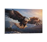 FOCCAR Beautiful Eagle Printed Canvas Posters Morning Light Flying Natural Birds Wall Decor for Living Rooms Bedroom Wall Art