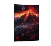 FOCCAR Canvas Wall Art Exploding Volcano Wall Decorations For Living Room Abstract Geography Spectacular Burning Fire Hang Pictures Wall Artwork