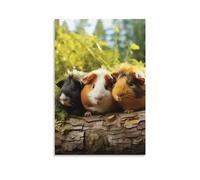 FOCCAR Canvas Wall Art Small Guinea Pigs Wall Decorations For Living Room Nature Animal Landscape Hang Pictures Wall Artwork
