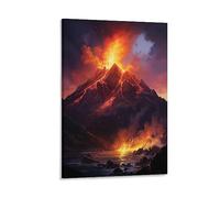 FOCCAR Canvas Wall Art Volcanic Eruption Wall Decorations For Living Room Lava Abstract Spectacular Natural Wonder Hang Pictures Wall Artwork