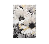 FOCCAR Canvas Wall Art White Daisy Wall Decorations For Living Room Abstract Floral Nature Landscape Contemporary Hang Pictures Wall Artwork