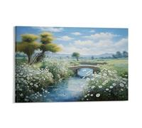 FOCCAR Countryside Daisies Wall Art Canvas Prints Natural White Flower Wildflowers Pictures on Canvas Poster Wall Decor for Home Decorations