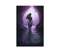 FOCCAR Fantasy Mermaid Printed Canvas Posters Mysterious Fairytale Retro Wall Decor for Living Rooms Bedroom Wall Art
