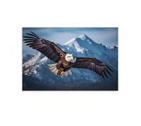 FOCCAR Flying Eagle Printed Canvas Posters Countryside Landscape Cool Bird Animal Wall Decor for Living Rooms Bedroom Wall Art