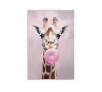 FOCCAR Gorgeous Giraffe Printed Canvas Posters Beautiful Watercolor Giraffe Pattern Wall Decor for Living Rooms Bedroom Wall Art