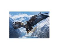 FOCCAR Handsome Eagle Canvas Wall Decor Modern Landscape Flying Bird Animal Poster Wall Art for Living Room Bedroom Artwork