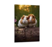 FOCCAR Lovely Guinea Pigs Canvas Wall Art Nature Animals Landscape Posters Wall Decor Painting Art for Home Room Artwork