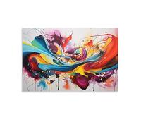 FOCCAR Magic Colour Splash Wall Art Prints Fantastic Abstract Cartoon Painting Pictures on Canvas Poster Wall Decor for Bedroom Home Decorations