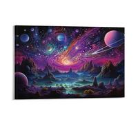FOCCAR Magic Space Wall Art Prints Fantasy Sky Beautiful Modern Abstract Pictures on Canvas Poster Wall Decor for Bedroom Home Decorations