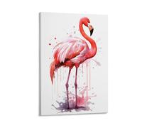 FOCCAR Modern Flamingo Canvas Prints Wall Art Vintage Animal Pink Bird Poster Wall Decor for Home Decorations Artwork