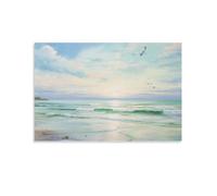 FOCCAR Modern Ocean Printed Canvas Posters Nautical Flying Seagulls Beach Wall Decor for Living Rooms Bedroom Wall Art