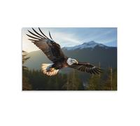 FOCCAR Mountain Flying Eagle Printed Canvas Posters Nature Birds Modern Wall Decor for Living Rooms Bedroom Wall Art