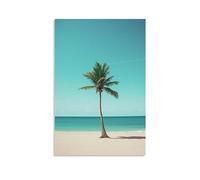 FOCCAR Summer Coconut Tree Wall Art Prints American Style Beach Ocean Pictures on Canvas Poster Wall Decor for Bedroom Home Decorations